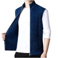 thumbnail image 3 of BiZtdJrK Mens Fashion Vest Slim Fit Stand Collar Sleeveless Vests Jacket Winter Warm Windproof Knit Vest Casual Streetwear Coat Sale Of The Day Prime Today Blue XXL, 3 of 6