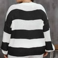 thumbnail image 7 of Scyoekwg Womens Sweaters Long Sleeve Knitted Sweater Striped Crewneck Sweater Fall Winter Clothes Warm Casual Pullover Tops(Black,L), 7 of 7