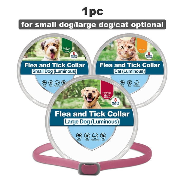 Collar reflectante luminoso antipérdida nocturno para mascotas, prevención de pulgas y garrapatas para perros, mosquitos, Collar repelente de insectos,pink 1pc in box,Big Dog 65cmLuminous Fivean Collar antimosquitos para mascotas