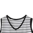 thumbnail image 3 of Plus Size Tank Tops Womens Striped Print Loose Cotton Sleeveless V Neck T-shirts Summer Basic Lounge Tees (L, Black), 3 of 6