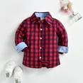 thumbnail image 2 of Ketyyh-chn99 Boys Girls Flannel Plaid Shirt Jacket Boys' Button-Down Shirts Cowboy Western Plaid Long Sleeve Toddler Kids Outfit Size for 12-18 Months,A, 2 of 7