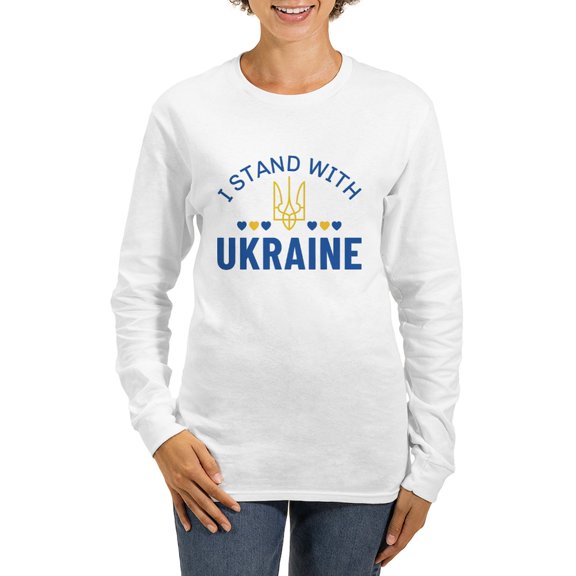 CafePress - I Stand With Ukraine Women's Long Sleeve T Shirt - Women's Long Sleeve Graphic Casual T-Shirt