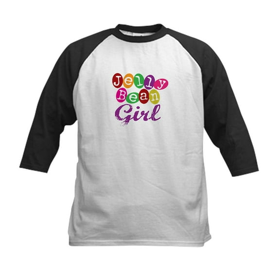 CafePress - Jelly Bean Girl Kids Baseball Jersey - Kids Cotton Baseball Jersey, 3/4 Sleeve Shirt