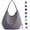 Gray, variant on 2025 Multiple Compartments Canvas Hobo Bag Tote Handbag Shopping Large Capacity Shoulder Bag