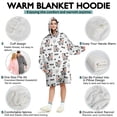 thumbnail image 5 of Wearable Oversized Blanket,White Cow Moo Pattern Wearable Blanket Hoodie for Adults,Cozy Hooded Blankets with Super Pockets,Super Warm Fuzzy Pullover for Women & Men, 5 of 6