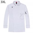 thumbnail image 2 of Chef Uniforme Poliéster Manga Larga Otoño Cocina Caliente Delantal Con Bolsillos Delanteros Catering Cómodas Bandas De Suda Para Café Blanco 3XL sidaley LF000326-11, 2 of 7