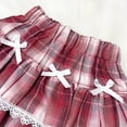 thumbnail image 3 of WIBACKER 1-12 Years Girls Plaid Ruffle Skirt with Lace Trim and Bow High Waist Toddler Kids Trendy Pleated Skirt, 3 of 7