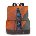 thumbnail image 1 of Balery Orange Net Fishing Boat Mochila de Cuero para Mujeres, Gran Capacidad, Bolsa de Viaje Multifuncional, Mochila de Cuero y Bolsa de Hombro para Mujeres, 1 of 4