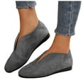 thumbnail image 5 of Mostsola Ballet Flats Shoes for Women Slip on V Cut Suede Casual Pointed Toe Walking Shoes, 5 of 7