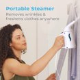 thumbnail image 2 of Pure Enrichment PureSteam Portable Fabric Steamer - Handheld Travel Garment Steamer Removes Wrinkles & is Safe on All Fabrics - Fast-Heating, Lightweight, Auto Safety Shut-Off, & Long Cord (White), 2 of 9