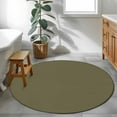thumbnail image 4 of Olive Green 4ft Round Rug, Farmhouse Solid Green Color Modern Art Non-Skid Rubber Backing Large Area Rugs - Living Room Bedroom Home Office, Indoor Floor Mat Carpets Washable Rug, 4 of 9