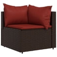 thumbnail image 2 of vidaXL 4 Piece Garden Lounge Set with Cushions Brown Poly Rattan, 2 of 5