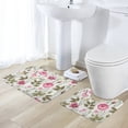 thumbnail image 5 of Roses Butterfly Bathroom Rugs Set 2 Pieces, Bathroom Set - Quick Drying Bath Mat And U-Shaped Toilet Rug, Water Absorbent Bath Carpet For Bedroom Floor Living Room, Machine Washable, 5 of 6