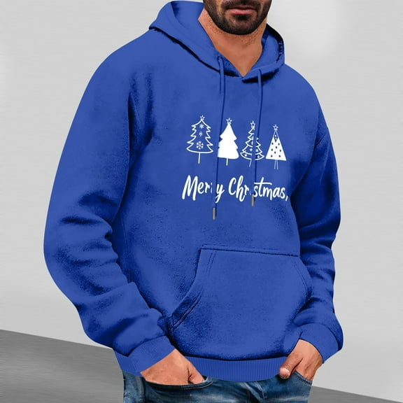 Wancir Men's Long Sleeve Graphic Pullover Sweatshirts Drawstring Hooded Hoodies