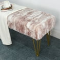 thumbnail image 6 of Home Soft Things Jacquard Faux Fur Ottoman - Pink - 46"x16"x22", 6 of 8