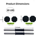 thumbnail image 4 of Tuekys 2-in-1 30LBS Adjustable Weight Dumbbells Set, Push-up-Stand Barbell Kettlebell for Home Gym Fitness Exercises, 4 of 4
