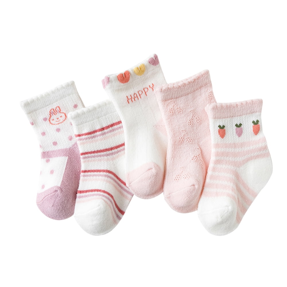 5Pairs Kids Warm Socks Baby Boy Girl Cotton Socks Animal Pattern Floor Sock 1-8Y 