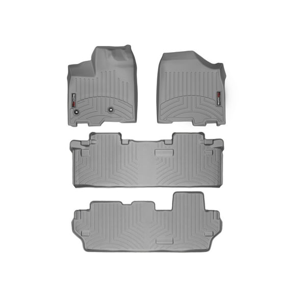 WeatherTech Custom Fit FloorLiners compatible with 2013-2020 Toyota Sienna - Complete Set (1st, 2nd, & 3rd Row), Grey
