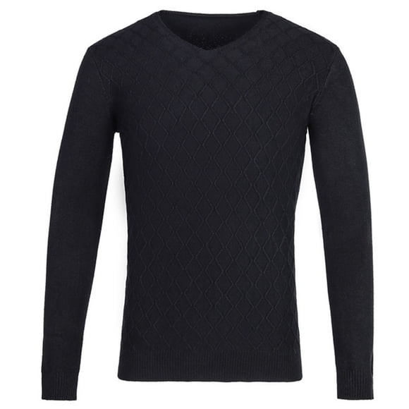 LOVZFMLL Men's Sweaters, Solid Color V-Neck Ribbed Pullover, Casual Everyday Layering Shirt, Warm Winter Tops Slim, Fall Clothes