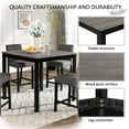thumbnail image 5 of Noble House 5-Piece Counter Height Square Dining Table Set with Upholstered Chairs for 4, Light Gray+Black, 5 of 8