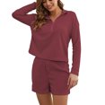 thumbnail image 2 of Puntoco Pijamas De Mujer Pantalones Cortos De Manga Larga Ropa De Hogar Conjunto De Dos Piezas De Punto Puntoco Puntoco-7682, 2 of 6