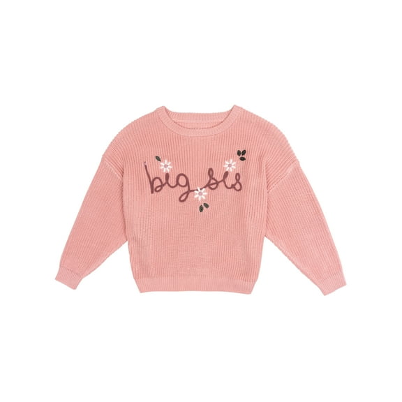 Modern Moments by Gerber Toddler Girl Sibling Matching Sweater, Sizes 12 Months - 5T