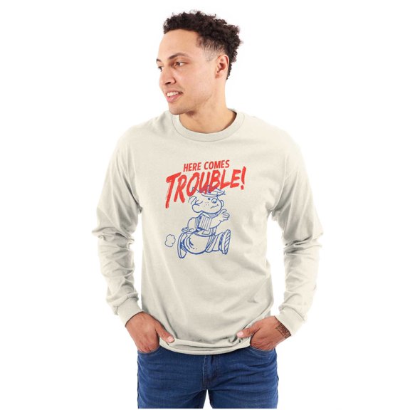 Dennis The Menace Here Comes Trouble Long Sleeve TShirt Men Women Brisco Brands S