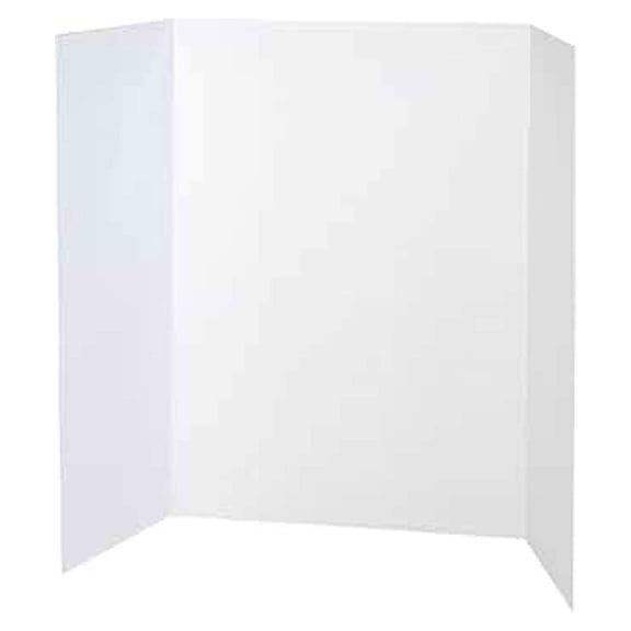 Tri-Fold Presentation Board, 40"X28", Pack of 8, White,