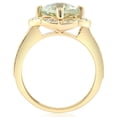 thumbnail image 2 of Pompeii 4 1/2Ct Green Amerthyst Cushion & Diamond Ring in 10k Yellow Gold (G/H,I1-I2), 2 of 3