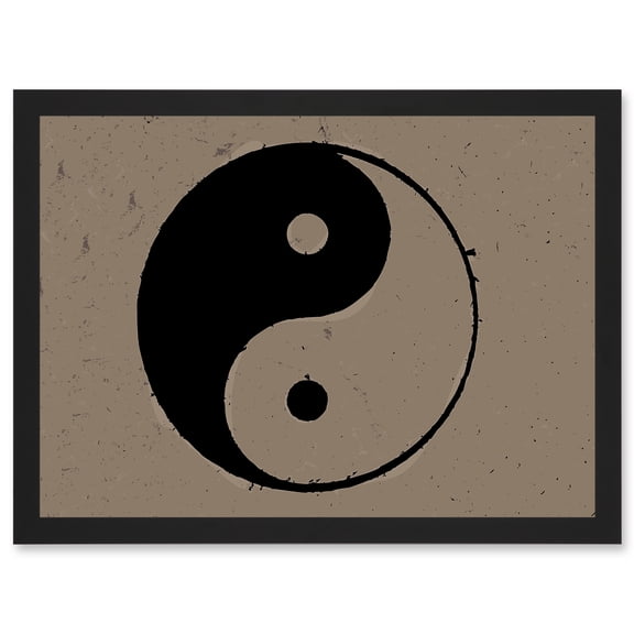 Taoist Philosophy Yin Yang Black White A4 Artwork Framed Wall Art Print