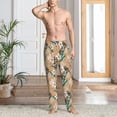 thumbnail image 5 of Uemuo Tropical Leaves Flower Pattern Men's Wide Leg Palazzo Lounge Pants with Pockets Light Weight Loose Comfy Casual Pajama Pants-XX-Large, 5 of 9