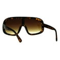 thumbnail image 4 of Oversized Futurism Robotic Shield Sport Racer Plastic Sunglasses Tortoise Brown, 4 of 4