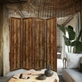 thumbnail image 5 of Wooden 4 Panel Floor Screen with Nailhead Trim Accents, Brown - Saltoro Sherpi, 5 of 5
