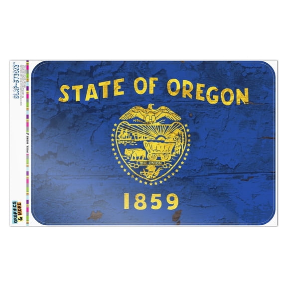 Rustic Oregon State Flag Distressed USA Home Business Office Sign