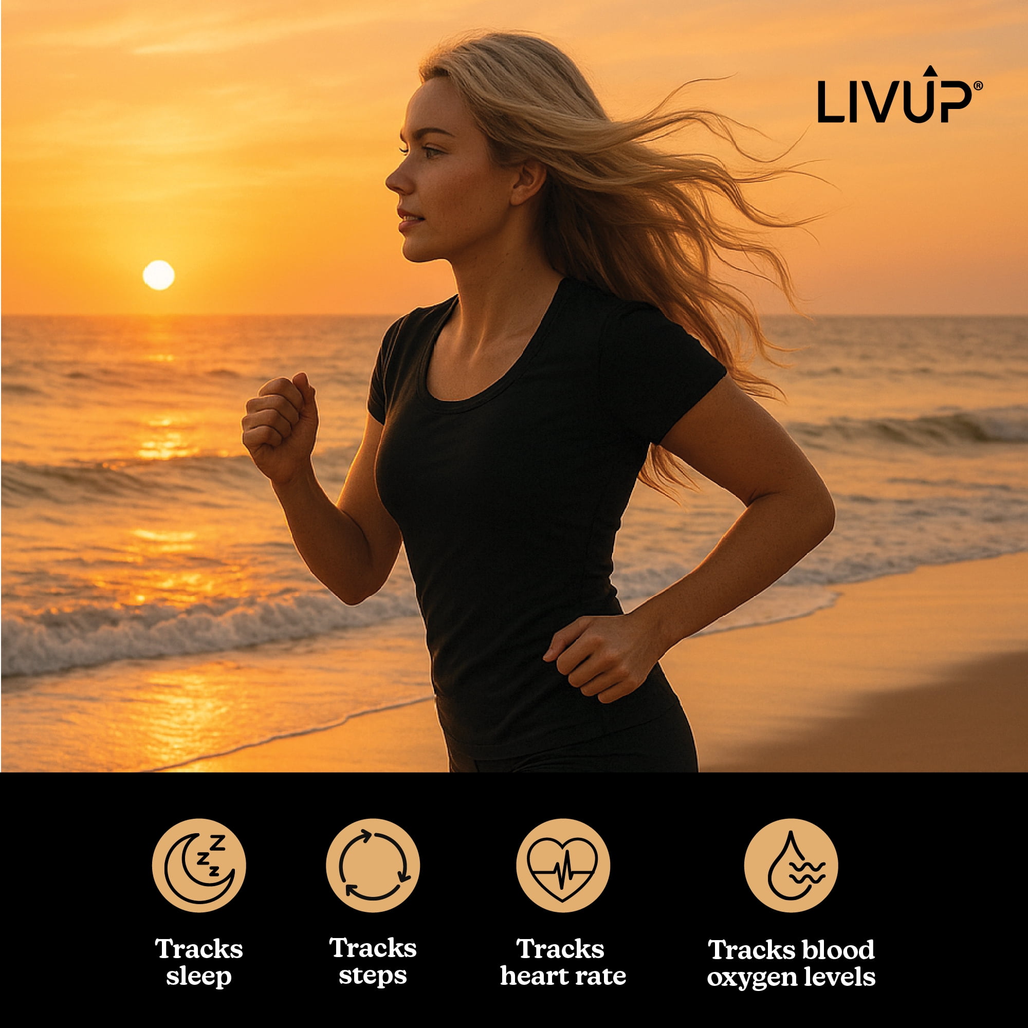 LivUp Smart Ring, Silver, Size 8