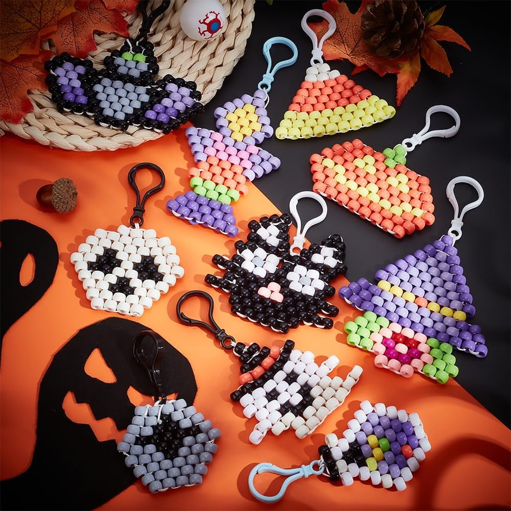 10 Set Beads Animals Keychain Kit Theme Ultimate Bead Pets Backpack Keychain Kit Bead Pet Keychains for Bag Charms