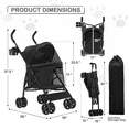 thumbnail image 3 of MoNiBloom Foldable Lightweight Pet Trolley for Cats and Dogs,4 Wheel, Black, 3 of 14