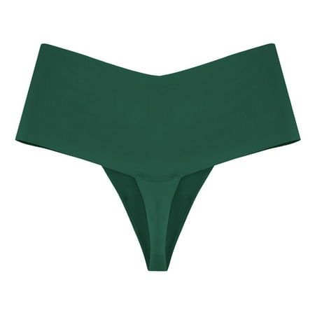 Outfmvch Panties for Women Valentines panties High Waisted Underwear for Women Soft Breathable Bikini Panties Panty Yoga Underwear Bikini String Seamless Thongs Underwear Solid Ice Silk B M