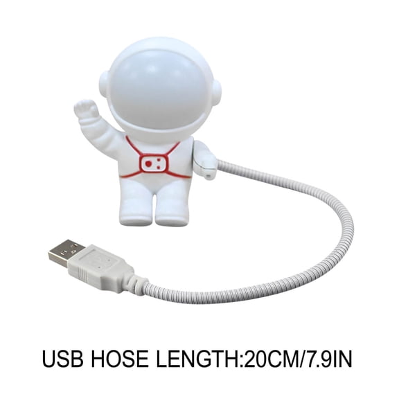 Flexible USB Astronaut Tube Portable LED Night Light Bulb for Computer PC Notebook Reading Lighting Desk Lamp Ball Clip Cupboard Night Light