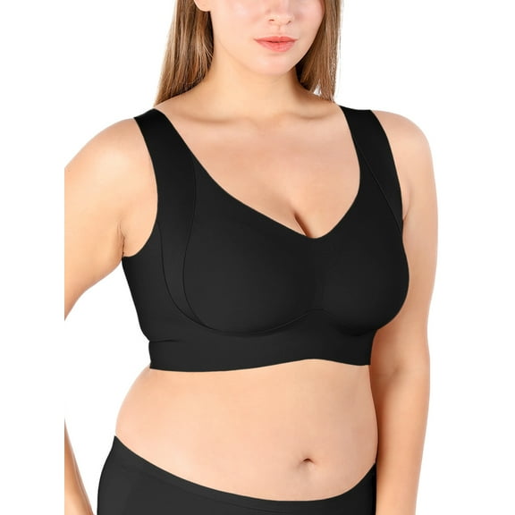 POSESHE Women's Wireless Full Coverage Support Seamless Bra, Great For Large Breast