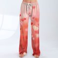 thumbnail image 6 of Women's Drawstring Valentine's Day Printed Casual Pants, Elastic Waist Lounge Pants for Women, Holiday Themed Sleepwear Pajama Pants, Comfortable Fit,Deep Red,XL, 6 of 7