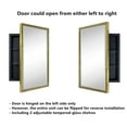 thumbnail image 5 of TEHOME Brushed Gold Metal Framed Recessed Bathroom Medicine Cabinet with Mirror 16 x 24'', 5 of 5