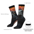 thumbnail image 4 of KLL Sunflower Black Dog Print Cool Socks Men's Women's Crew Socks Funny Crazy Novelty Stockings, 4 of 6