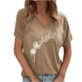 thumbnail image 1 of Birdeem Mode Décontractée pour Femmes Blouses à Manches Courtes Imprimées Col en V T-Shirts Hauts, 1 of 12