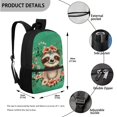 thumbnail image 3 of Jeiento Sloth Backpack for Girls 8-12 School Bag Boys with Lunch Bag Pencil Case Water Bottle Sleeve 4Pcs/Set Flower Bookbag Elementary School Satchel Kids Child Daypack Green, 3 of 7