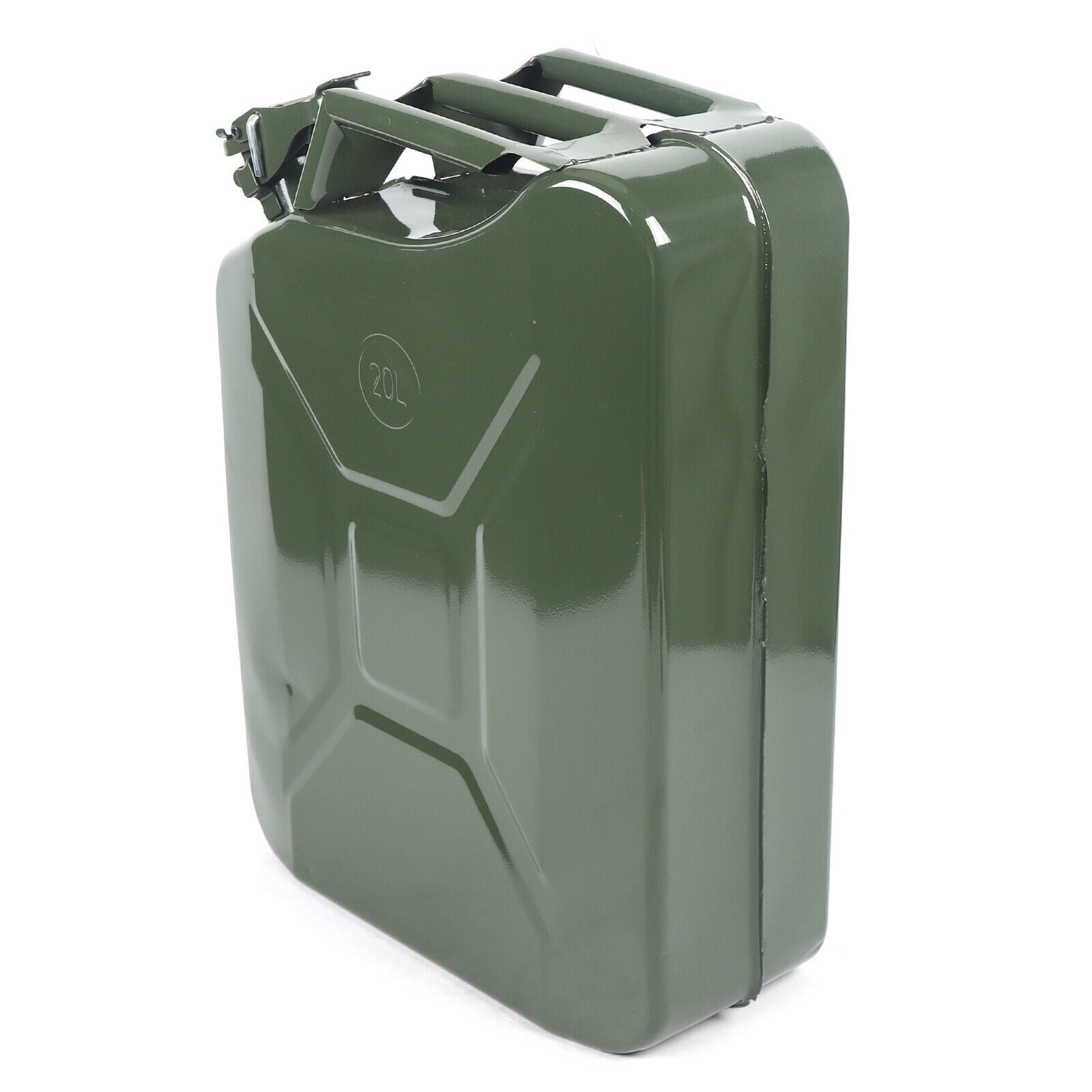 Miumaeov 5 Gallon Metal Gas Tank Can Petrol Diesel Fuel Can Gasoline Bucket Power Emergency Backup Tank with Flexible Spout for Fuels Gasoline Cars Trucks Equipment 14.5" X 6.5" X 18"