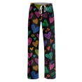 thumbnail image 6 of Youpwaven Valentine's Day Women's Heart Print Sleep Pajamas Pants - Soft Lounge Pants for Women, Drawstring Waist Loose Fit Nightwear for Romantic Evenings, 6 of 7