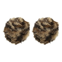 Uxcell 35yds Faux Fur Yarn, 2 Skeins 0.4"OD 50g Soft Fuzzy Yarn Crochet Fluffy Yarn Chunky Polyester Plush Fur for Crocheting and Hand Knitting Shawls Hat Blanket Rug, Yellow Brown