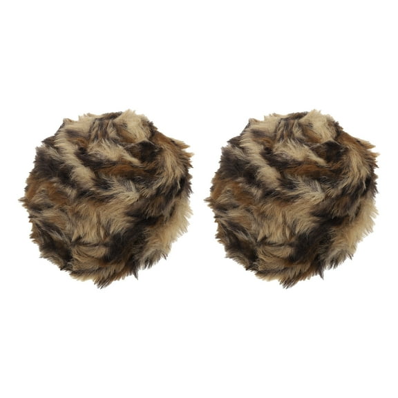 Uxcell 35yds Faux Fur Yarn, 2 Skeins 0.4"OD 50g Soft Fuzzy Yarn Crochet Fluffy Yarn Chunky Polyester Plush Fur for Crocheting and Hand Knitting Shawls Hat Blanket Rug, Yellow Brown