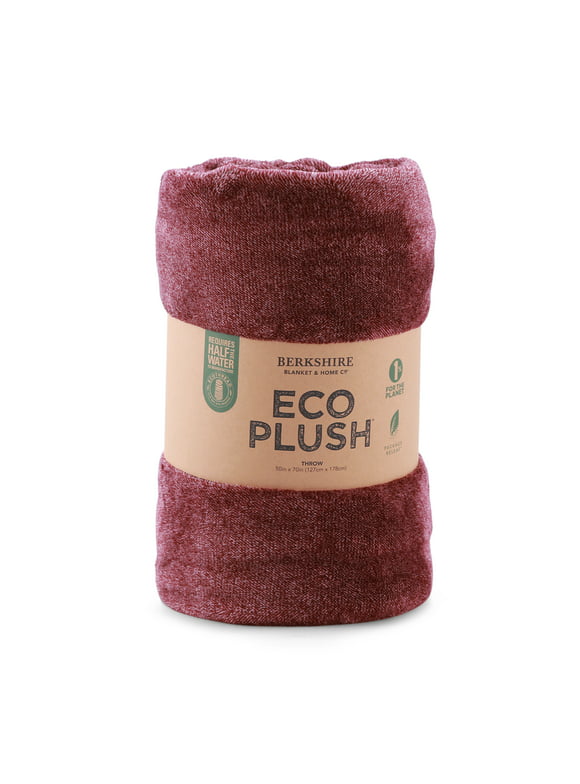 Berkshire Blanket & Home Eco-Plush Throw Blanket, Wine, Oversized Throw